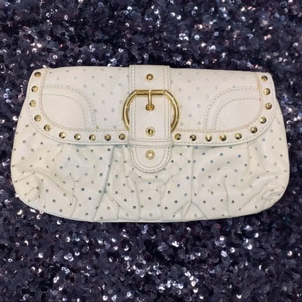 Betsey Johnson Vintage White Leather Clutch